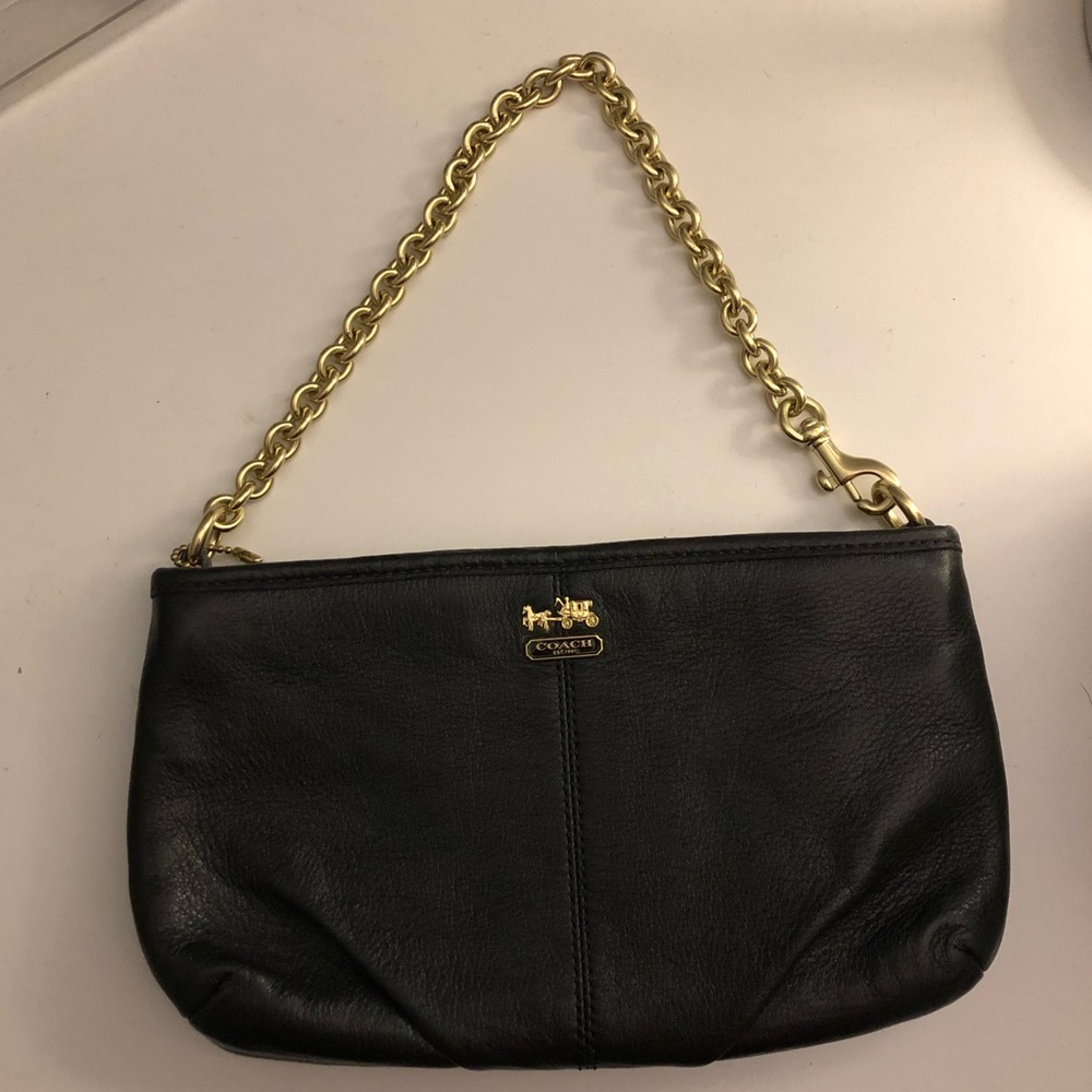 Coach Pouchette / Wristlet with Gold Chain